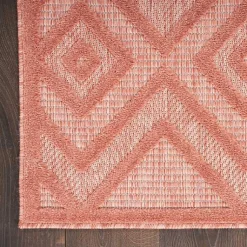 Kirklands Home Outdoor Rugs|Bright Coral Diamond Outdoor Area Rug, 6x9 Orange