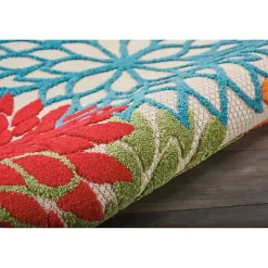 Kirklands Home Outdoor Rugs|Bright Leaves Round Outdoor Area Rug, 5x5