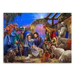 Online Bright Nativity Scene Canvas Art Print, 24x32 Christmas Art & Wall Decor