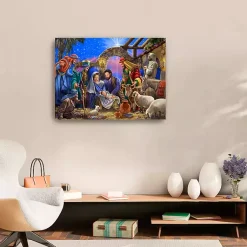 Online Bright Nativity Scene Canvas Art Print, 24x32 Christmas Art & Wall Decor