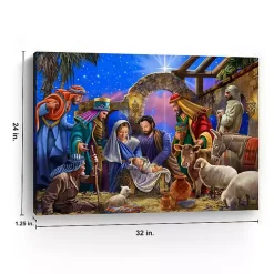 Online Bright Nativity Scene Canvas Art Print, 24x32 Christmas Art & Wall Decor