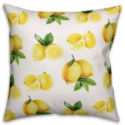 Kirklands Home Outdoor Cushions & Pillows|Bright Yellow Lemons Outdoor Pillow