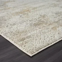 Kirklands Home Area Rugs|Brisbane Beige Faded Damask Area Rug, 4x6
