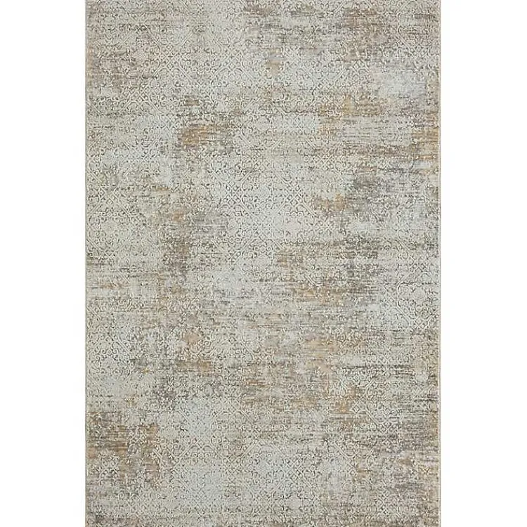 Kirklands Home Area Rugs|Brisbane Beige Faded Damask Area Rug, 5x8
