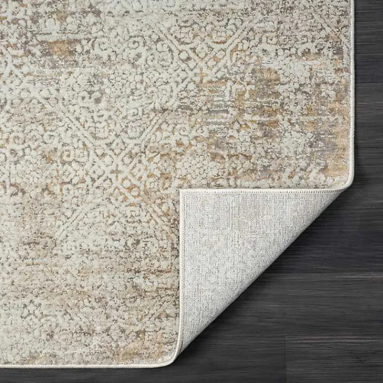 Kirklands Home Area Rugs|Brisbane Beige Faded Damask Area Rug, 5x8