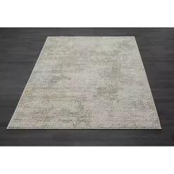Kirklands Home Area Rugs|Brisbane Beige Faded Damask Area Rug, 5x8