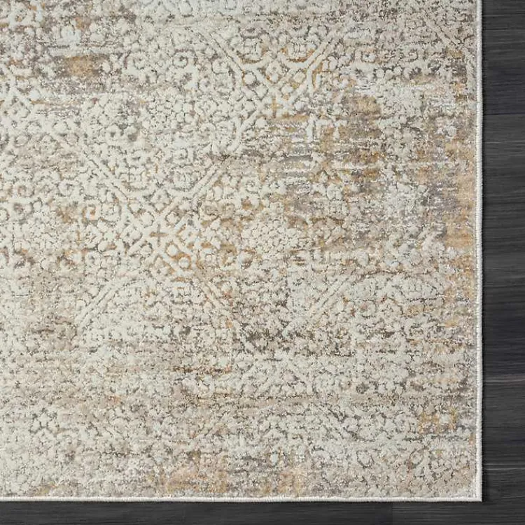 Kirklands Home Area Rugs|Brisbane Beige Faded Damask Area Rug, 5x8