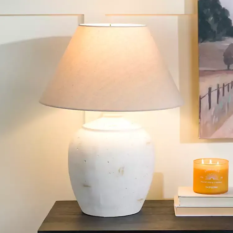 Kirklands Home Table Lamps|Bronson Cream Painted Table Lamp Tan