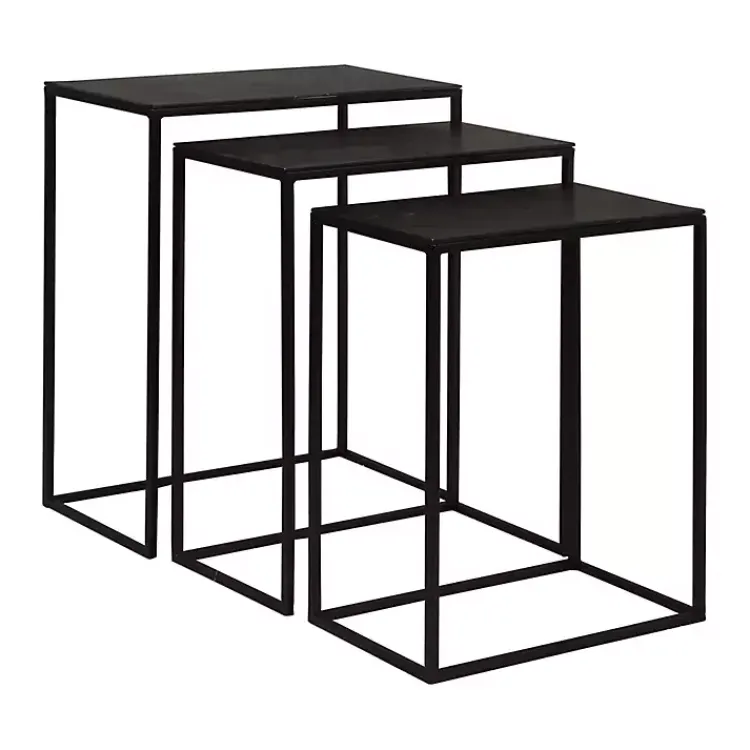 Kirklands Home Accent & End Tables|Bronze & Metal Nesting Side Tables, Set of 3 Black