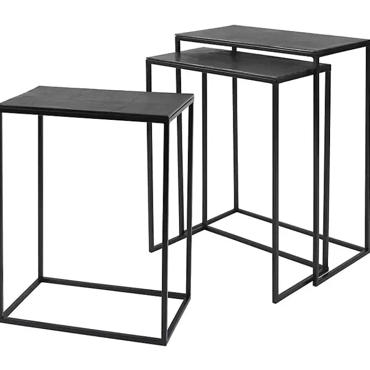 Kirklands Home Accent & End Tables|Bronze & Metal Nesting Side Tables, Set of 3 Black