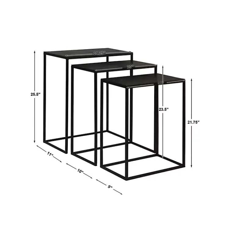Kirklands Home Accent & End Tables|Bronze & Metal Nesting Side Tables, Set of 3 Black