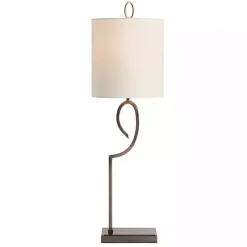 Kirklands Home Table Lamps|Bronze Abstract Curve Table Lamp White
