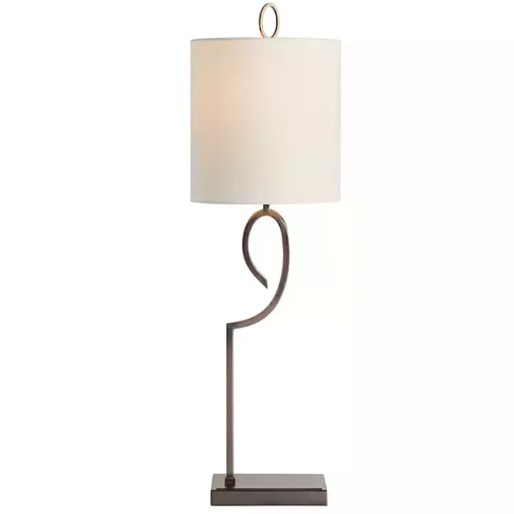 Kirklands Home Table Lamps|Bronze Abstract Curve Table Lamp White