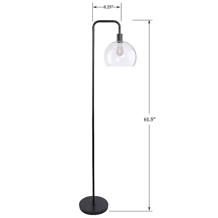 Kirklands Home Floor Lamps|Bronze and Seeded Glass Shade Floor Lamp Clear