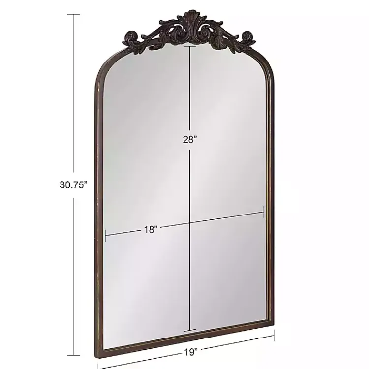 Kirklands Home Decorative Mirrors|Bronze Arendahl Arched Mirror, 19x31 in. Brown