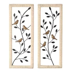 Kirklands Home Wall Plaques|Bronze Bird and Branch Wall Plaques, Set of 2