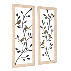Kirklands Home Wall Plaques|Bronze Bird and Branch Wall Plaques, Set of 2