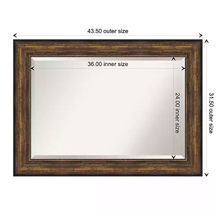 Kirklands Home Decorative Mirrors|Bronze Frame Beveled Mirror, 43.5x31.5 in.