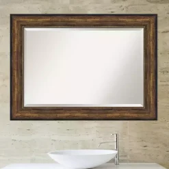 Kirklands Home Decorative Mirrors|Bronze Frame Beveled Mirror, 43.5x31.5 in.