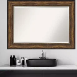 Kirklands Home Decorative Mirrors|Bronze Frame Beveled Mirror, 43.5x31.5 in.