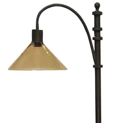 Kirklands Home Floor Lamps|Bronze Industrial Floor Lamp with Glass Shade Brown