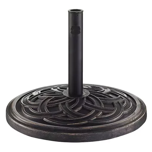 Kirklands Home Outdoor Accent Furniture|Bronze Medallion Round Umbrella Base Brown