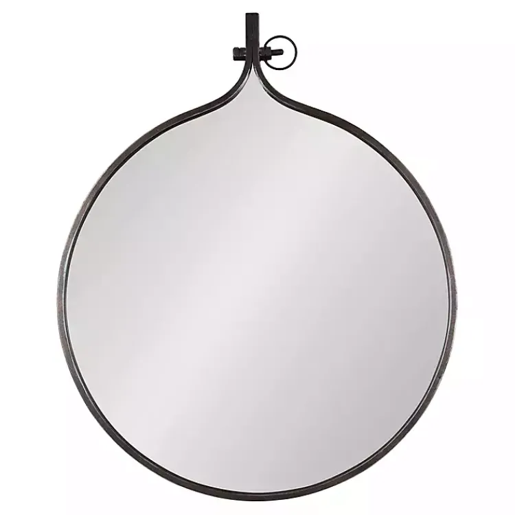 Kirklands Home Decorative Mirrors|Bronze Metal Antique Round Wall Mirror
