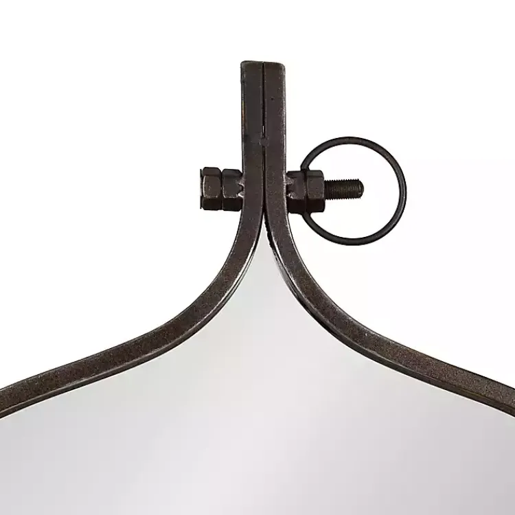 Kirklands Home Decorative Mirrors|Bronze Metal Antique Round Wall Mirror