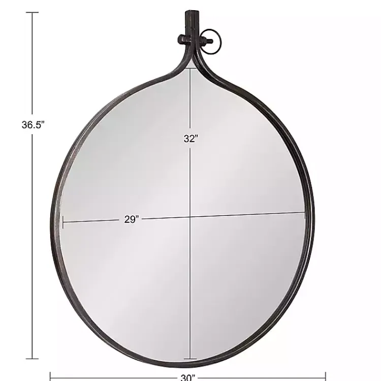 Kirklands Home Decorative Mirrors|Bronze Metal Antique Round Wall Mirror
