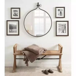 Kirklands Home Decorative Mirrors|Bronze Metal Antique Round Wall Mirror