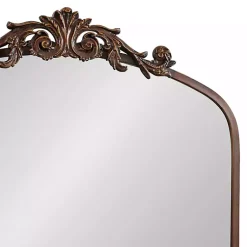Kirklands Home Decorative Mirrors|Bronze Metal Arch Ornate Crown Wall Mirror Brown