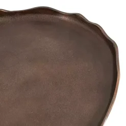 Kirklands Home Coffee Tables|Bronze Metal Deckled Edge Oval Coffee Table Brown