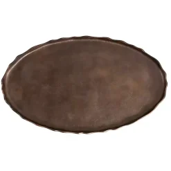 Kirklands Home Coffee Tables|Bronze Metal Deckled Edge Oval Coffee Table Brown