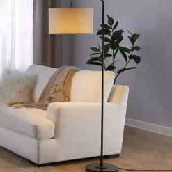 Kirklands Home Floor Lamps|Bronze Metal Puck Floor Lamp Brown