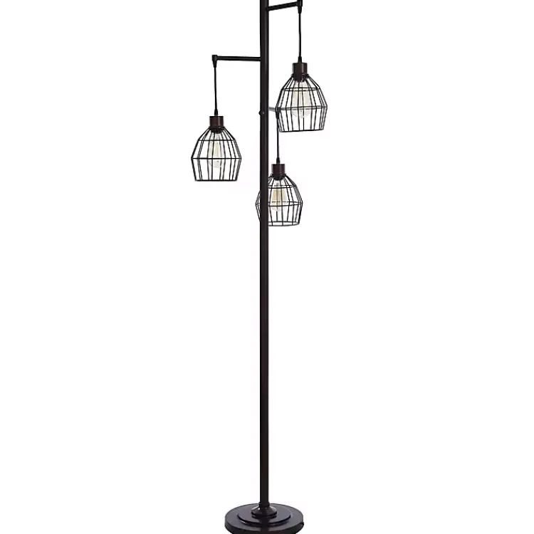 Kirklands Home Floor Lamps|Bronze Metal 3-Tier Floor Lamp Brown