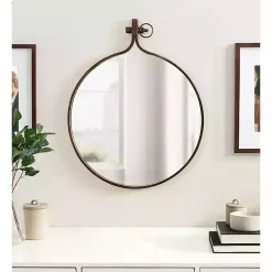 Kirklands Home Decorative Mirrors|Bronze Metal Yitro Wall Mirror Brown