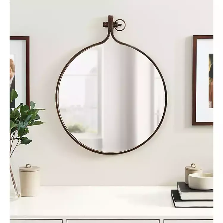 Kirklands Home Decorative Mirrors|Bronze Metal Yitro Wall Mirror Brown