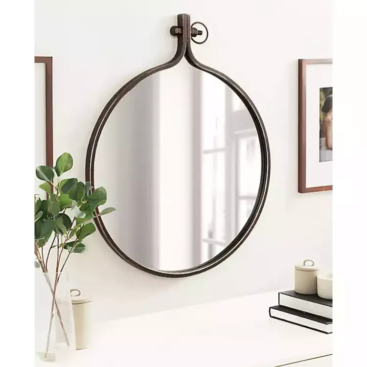 Kirklands Home Decorative Mirrors|Bronze Metal Yitro Wall Mirror Brown