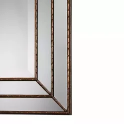 Kirklands Home Decorative Mirrors|Bronze Metallic Grooved Texture Wall Mirror Brown