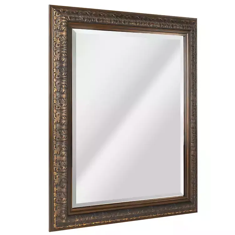 Kirklands Home Decorative Mirrors|Bronze Ornate Beveled Framed Wall Mirror