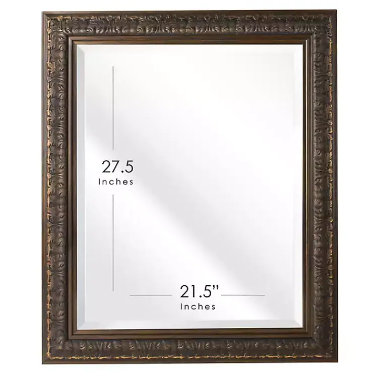 Kirklands Home Decorative Mirrors|Bronze Ornate Beveled Framed Wall Mirror