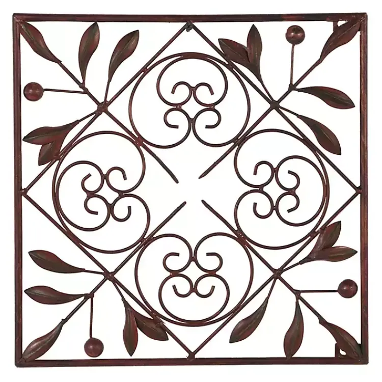 Kirklands Home Wall Plaques|Bronze Scrollwork 4-pc. Panel Wall Art Brown
