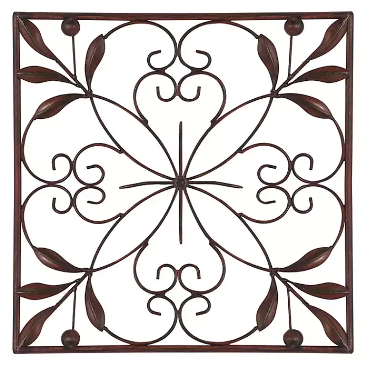 Kirklands Home Wall Plaques|Bronze Scrollwork 4-pc. Panel Wall Art Brown