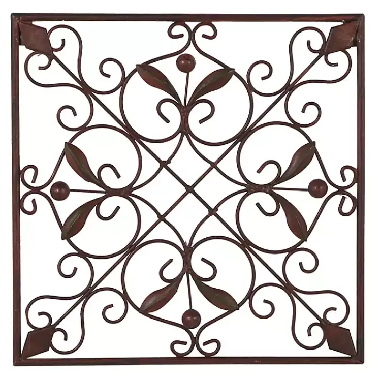 Kirklands Home Wall Plaques|Bronze Scrollwork 4-pc. Panel Wall Art Brown