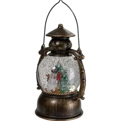 Discount Bronze Snowman and Trees Snow Globe Christmas Decorations