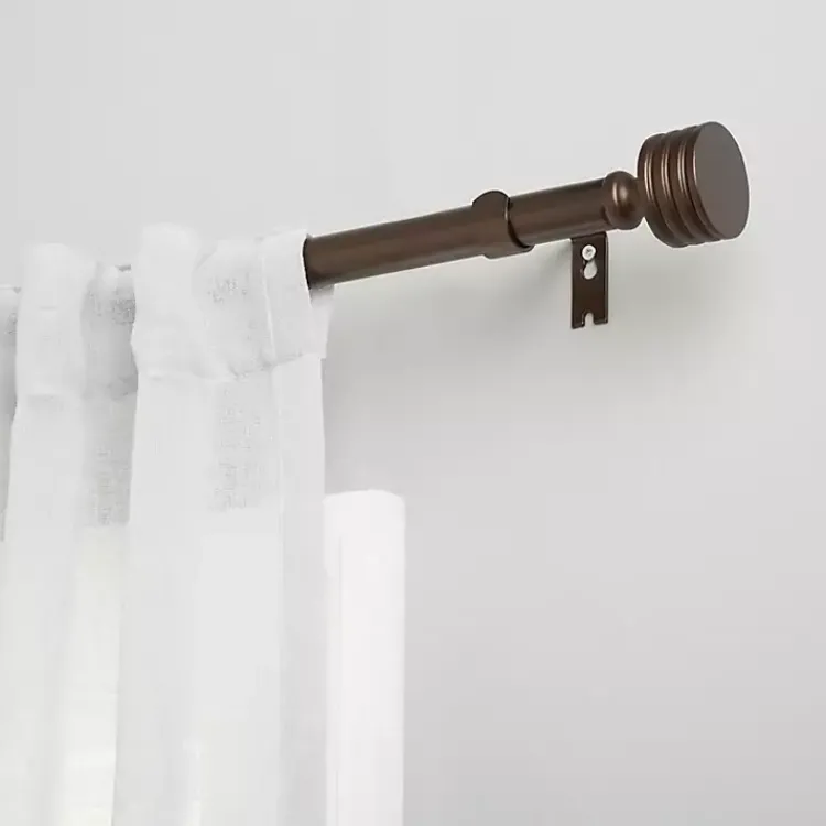 Kirklands Home Curtain Rods & Hardware|Bronze Stacked Cylinder Curtain Rod, 120 in.