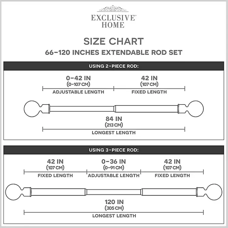 Kirklands Home Curtain Rods & Hardware|Bronze Stacked Cylinder Curtain Rod, 120 in.