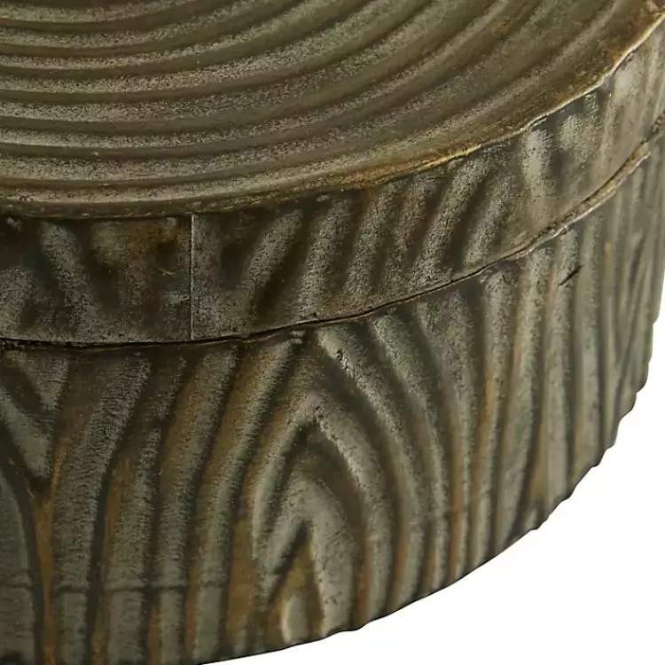 Outlet Bronze Tree Bark Round Metal Boxes, Set of 2 Baskets & Boxes