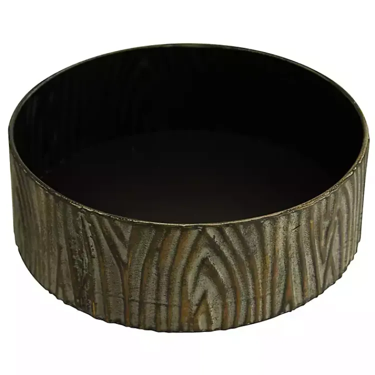 Outlet Bronze Tree Bark Round Metal Boxes, Set of 2 Baskets & Boxes
