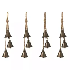 Clearance Bronze Trio Hanging Christmas Bells, Set of 4 Christmas Decorations